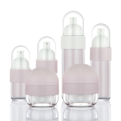 Matte pink perawatan kulit wadah kosong portabel travel set botol lotion dan krim jar