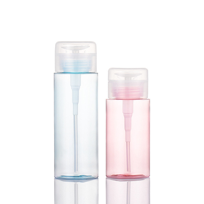 Pink Makeup Remover Kosmetik Kemasan Botol Kosong Biru Cat Kuku Tekan Pompa Putaran Dispenser Tutup Flip