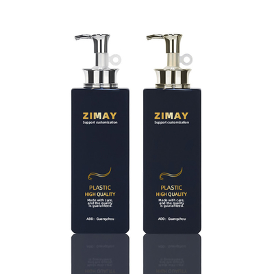 Hitam 580ml PETG Plastik Botol Cuci Tubuh Persegi Dengan Pompa Lotion