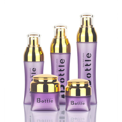 Botol Kemasan Kosmetik Fashion Ungu PET 100g Guci Krim Semprot