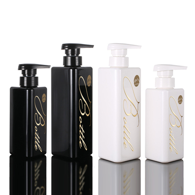 Grosir 100ml 200ml 300ml Segitiga Bentuk Daur Ulang Plastik Pet Lotion Wadah Hitam Pompa Pengap 500ml Botol Sampo