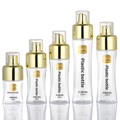 Fine Mist Spray Skincare Packaging Lotion Plastik Bulat 50ml Botol Pompa Kosong