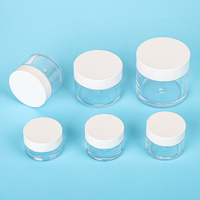 Clear double wall custom 15g 20g 30g 80g mini botol krim bawah bentuk bulat kosong