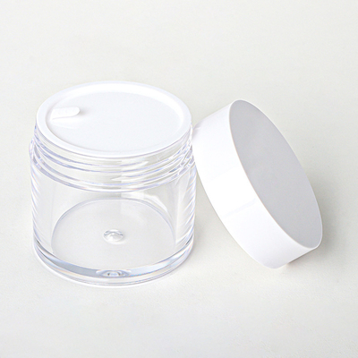 Clear double wall custom 15g 20g 30g 80g mini botol krim bawah bentuk bulat kosong