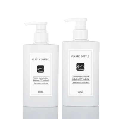 Matte White 200ml dicetak lotion kemasan body wash pump lotion sampo bayi dan botol kondisioner