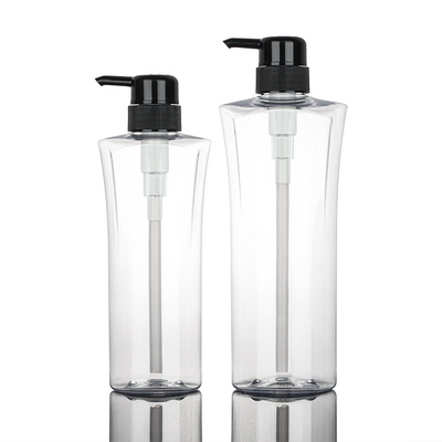 Botol Lotion Kosmetik Bulat Silinder Transparan 400ML 600ML Black Pump