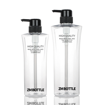 Botol Lotion Kosmetik Bulat Silinder Transparan 400ML 600ML Black Pump