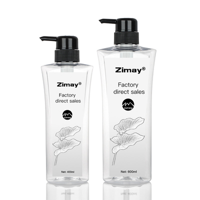Botol Lotion Kosmetik Bulat Silinder Transparan 400ML 600ML Black Pump
