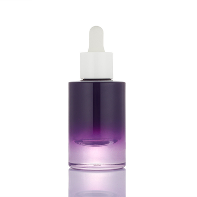 Desain baru kecil ombre ungu putih pompa 30ml botol penetes wadah serum kosong