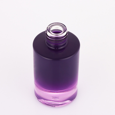 Desain baru kecil ombre ungu putih pompa 30ml botol penetes wadah serum kosong