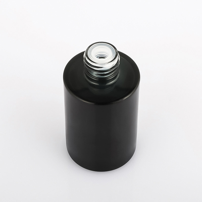 Botol Serum Kosmetik Kustom Botol Penetes Bahu Datar Buram Emas Hitam