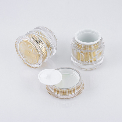50g Kemasan Kosmetik Set Emas Botol Pompa Akrilik Kosong Gugatan Jar Kosmetik