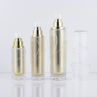 50g Kemasan Kosmetik Set Emas Botol Pompa Akrilik Kosong Gugatan Jar Kosmetik