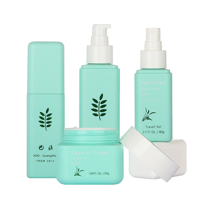Set Kemasan Kosmetik Hijau Elegan 50g 80g 100ml 160ml Gaya Sederhana