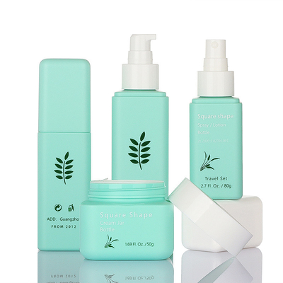 Set Kemasan Kosmetik Hijau Elegan 50g 80g 100ml 160ml Gaya Sederhana