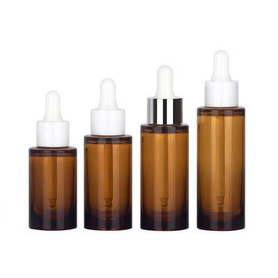 OEM ODM 50ml Botol Penetes Kosmetik Amber Kemasan Botol Minyak Esensial