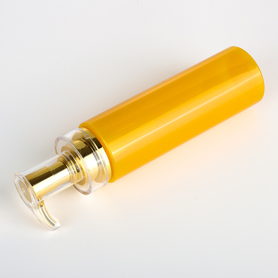 Kustom Plastik Pet Body Lotion Botol Shampoo Shower Gel wadah Dengan Gold Pump 350ml