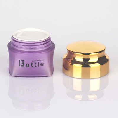Botol Kemasan Kosmetik Fashion Ungu PET 100g Guci Krim Semprot