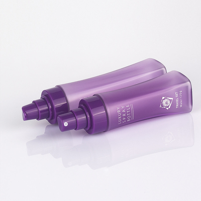 Matte Purple Clear Plastic Frosted Round Botol Lotion Kosmetik Dengan Pompa Tekan