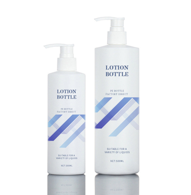 143mm 300ml White PE Botol Lotion Kosmetik Bulat Untuk Kemasan Gel Mandi