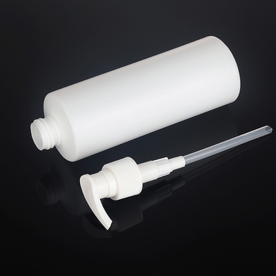 143mm 300ml White PE Botol Lotion Kosmetik Bulat Untuk Kemasan Gel Mandi
