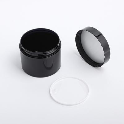 Pabrik grosir kosong Glossy matte black dark pet cosmetic eye face cream jar