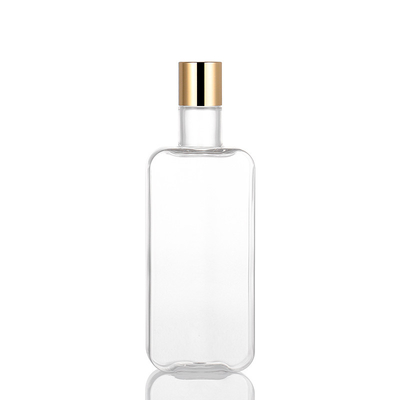 300ml Disc Cap Bottle Transparan Bahan PETG Dapat Didaur Ulang Dengan Tutup Emas