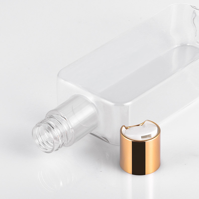300ml Disc Cap Bottle Transparan Bahan PETG Dapat Didaur Ulang Dengan Tutup Emas