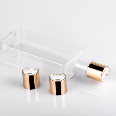 300ml Disc Cap Bottle Transparan Bahan PETG Dapat Didaur Ulang Dengan Tutup Emas