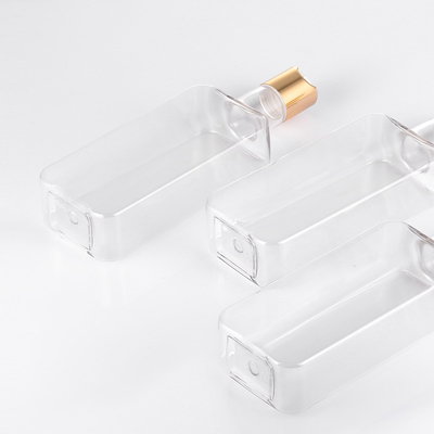 300ml Disc Cap Bottle Transparan Bahan PETG Dapat Didaur Ulang Dengan Tutup Emas