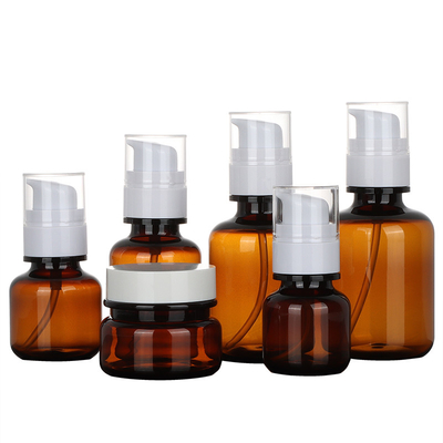 Amber Kosmetik Lotion Kontainer Bepergian Set Krim Botol Semprot Plastik