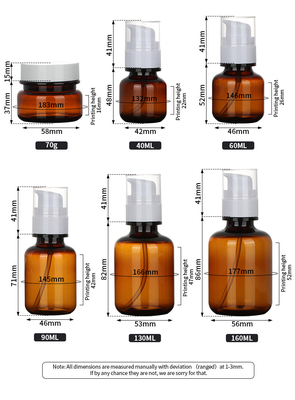 Set Kemasan Kosmetik PET 90ml 130ml 160ml Anti Bocor yang Dapat Didaur Ulang