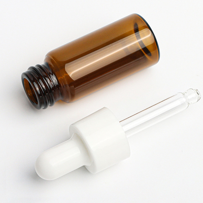 Ukiran Botol Penetes Kosmetik Kapasitas 1oz Amber Clear Round