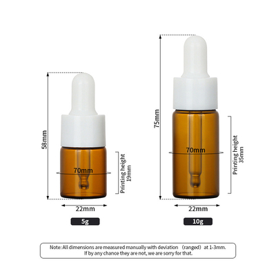 Ukiran Botol Penetes Kosmetik Kapasitas 1oz Amber Clear Round