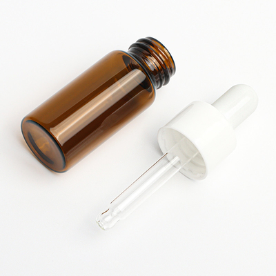 Ukiran Botol Penetes Kosmetik Kapasitas 1oz Amber Clear Round