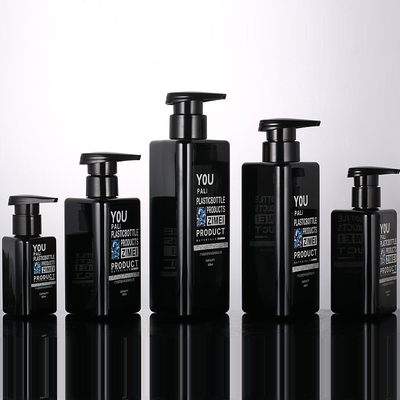 Grosir 100ml 200ml 300ml Segitiga Bentuk Daur Ulang Plastik Pet Lotion Wadah Hitam Pompa Pengap 500ml Botol Sampo