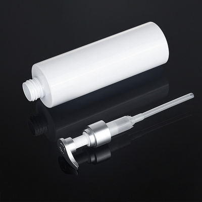 PET White Round Shower Gel 200ml 500ml Silver Top Serum Conditioner Plastik Shampoo Pump Botol Kemasan Perawatan Kulit