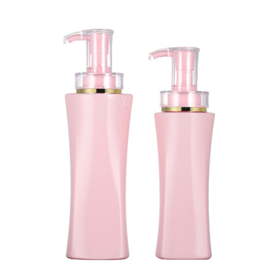 Grosir 350ml 500ml Luxury Pink Square Pengap Isi Ulang Shower Gel Botol Pompa Kosong Body Lotion Container