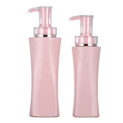 Grosir 350ml 500ml Luxury Pink Square Pengap Isi Ulang Shower Gel Botol Pompa Kosong Body Lotion Container