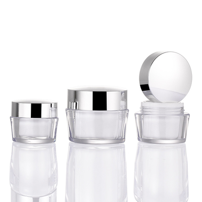 Grosir 15g 30g 50g Akrilik Dinding Ganda Plastik Kosong Kosmetik Tubuh Mentega Krim Wajah Jar Pot Dengan Bibir