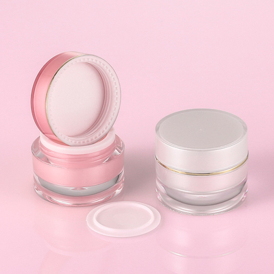 10g 20g 30g Plastik Kemasan Krim Wajah Kosmetik Pink Bulat Pet Kosong Jars