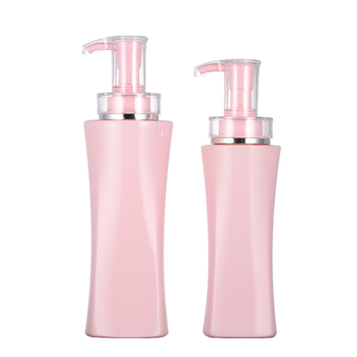 Kosong 350ml 500 Ml Kemasan Body Lotion Mewah Shower Gel Wadah Botol Sampo Merah Muda