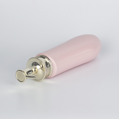 Gold Pump Empty Liquid Cleanser Kemasan Kosmetik Pet Squeeze 500ml Pink Shampoo Bottle