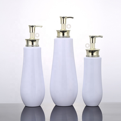 Gold Pump Empty Liquid Cleanser Kemasan Kosmetik Pet Squeeze 500ml Pink Shampoo Bottle