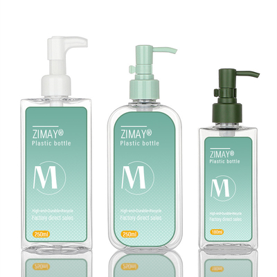 Clear Empty Round Body Lotion Wadah Kemasan Kosmetik Pompa Plastik Botol Minyak Pembersih Wajah