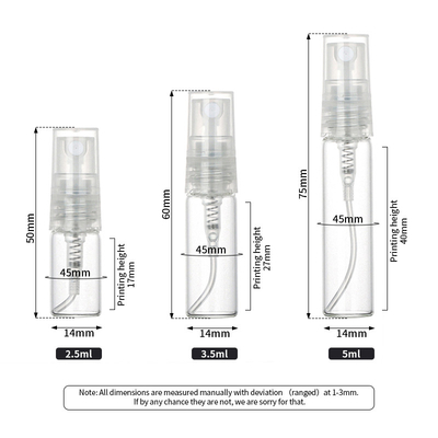 Botol Semprot Kosmetik Perjalanan 5ML Botol Semprot Plastik Bening Dapat Didaur Ulang