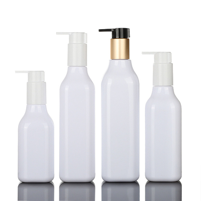 200ml 300ml 350ml 400ml Mewah Biodegradable Unik Square Kosmetik Lotion Botol Pompa Emas Pengap