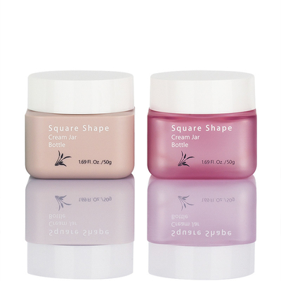 Wadah Krim Wajah Kosong Food Grade Double Wall Square 50g