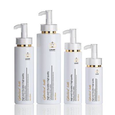 500ml Emas Botol Sampo Plastik Berbentuk Botol Lotion Rambut Shower Gel Cuci Tangan Wadah Kosong Dengan Pompa